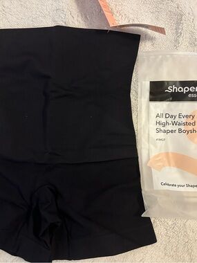 Shapermint High-Waisted Shaper Boyshorts in Black Medium NWT